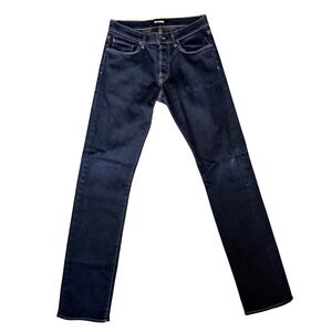 Baldwin The Reed Straight Leg Selvedge Raw Denim Jeans Size 29 Cotton Dark Wash